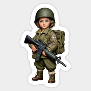 The Little Girl and a Gun Sticker